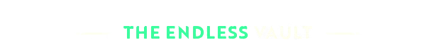 Moonlighter 2: "The Endless Vault" in bold white and green text with decorative lines.