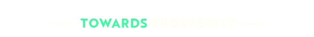 Moonlighter 2: "Towards Prosperity" text in bold, white and green, with decorative lines.
