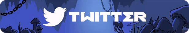 Twitter Banner – Morkull Ragast's Rage Morkull Ragast's Rage: Blue cave scene with chains, mushrooms, and bold "TWITTER" text.