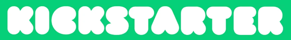 Kickstarter Logo – Murky Murky: White bubble-letter text “KICKSTARTER” on a bright green background.
