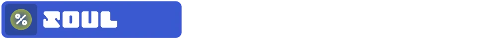 NANOTINKER: Blue UI banner with green percent icon and white block text “SOUL”.
