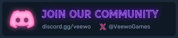 Discord Invite – Neon Abyss 2 Neon Abyss 2: Neon text "JOIN OUR COMMUNITY" with Discord and X links on a dark background.