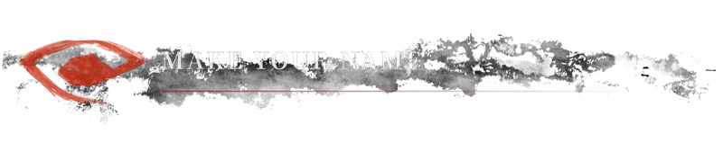Nested Lands: "MAKE YOUR NAME" text in bold white with a red brushstroke circle on black background.