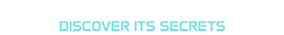 Discover Its Secrets – NODE NODE: "Discover its secrets" in glitchy, cyan text on a black background.
