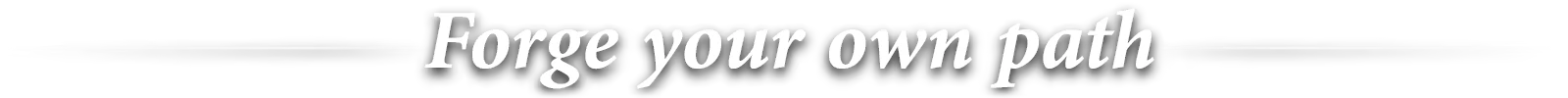 Odds Chronicles: "Forge your own path" in elegant white text with decorative lines on black.