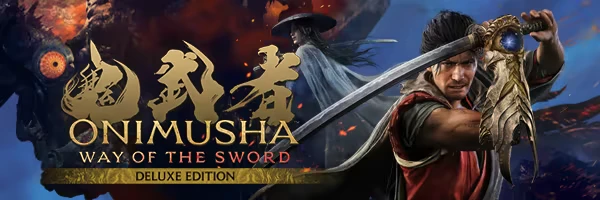 Onimusha: Deluxe Edition cover with samurai and sword, gold title text and kanji.