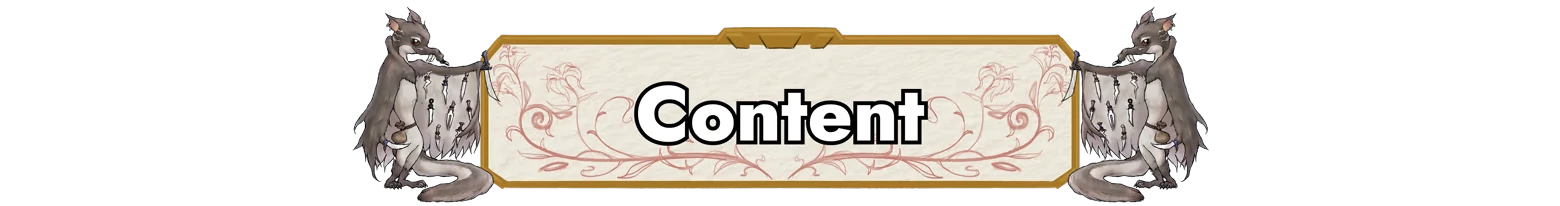 Paccarat: Two rats holding banners flank a sign with "Content" in bold, black text.