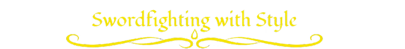 Swordfighting Slogan – Palace of a Thousand Curses Palace of a Thousand Curses: Yellow text “Swordfighting with Style” on black background.