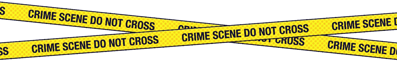 Paranormal Research Society: Yellow tape reading “CRIME SCENE DO NOT CROSS” in black text.