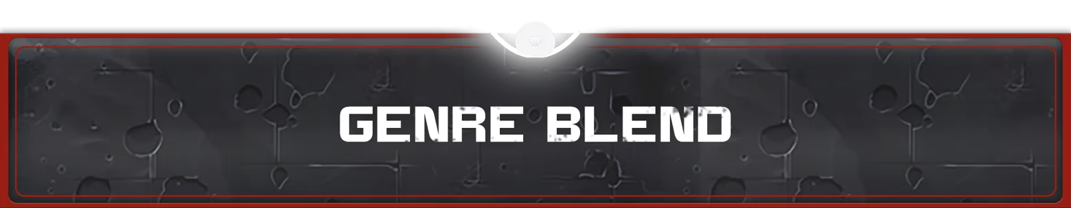 Genre Blend – Pax Autocratica: Prologue Pax Autocratica: "GENRE BLEND" in bold white text on a dark, textured background with red border.
