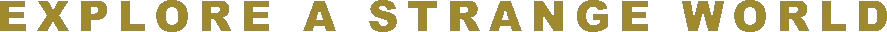 Pikku Adventure: Gold block text reading “EXPLORE A STRANGE WORLD” on black background.