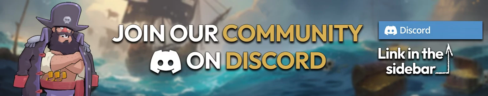 Piroker: Pirate captain beside “JOIN OUR COMMUNITY ON DISCORD” and Discord button.