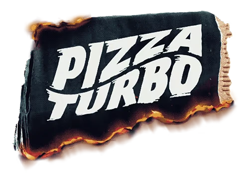 Logo Toast Slice – Pizza Turbo Pizza Turbo: Black pizza slice logo with bold white “PIZZA TURBO” text across it.
