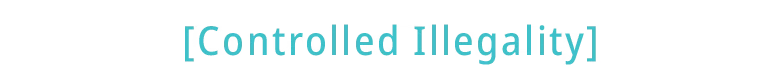 Probably Stolen: Cyan pixel text “[Controlled illegality]” on black background.