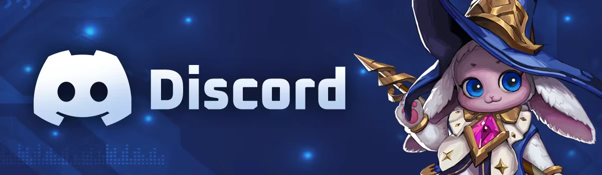 Discord Promo Banner – Project ZETA Project ZETA: Discord logo and wordmark beside a blue-eyed rabbit mage in a blue hat.