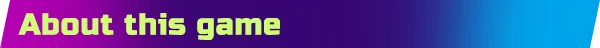 Prospector: "About this game" text in bold lime green on a purple to blue gradient background.