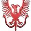 Bloody Ribcage Xray – Protocol Non-Human Protocol Non-Human: Red winged skull emblem with black dripping streaks on dark background.