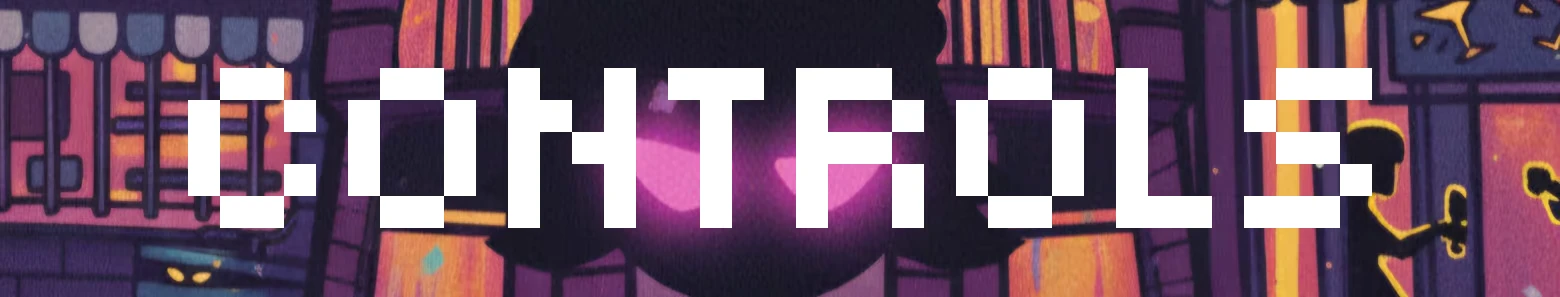 Psycasso®: "CONTROLS" text in blocky font over a purple and orange background with silhouettes.