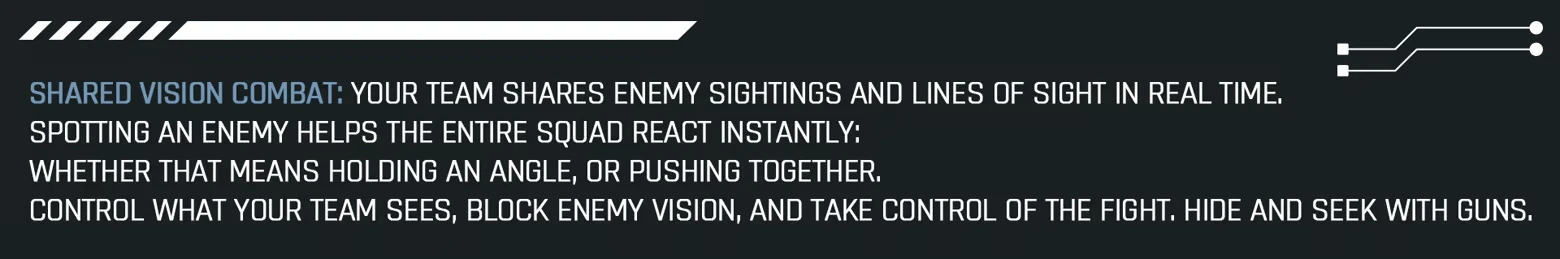 PUBG: Text on shared vision combat, emphasizing teamwork and strategy in real-time sighting.