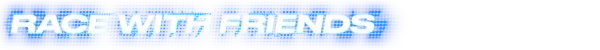 Race of the Nine Worlds: Bold white text "RACE WITH FRIENDS" on a vibrant blue background.