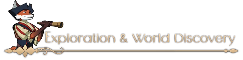 RAEV: A fox character with a telescope beside the text "Exploration & World Discovery."