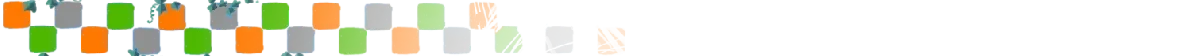 Color Block Divider – Randel’s Quest Randel’s Quest: Row of green, orange, and gray squares with scribbled marks on black.