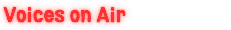 Voices on Air – Recall News Recall News: "Voices on Air" text in glowing red, bold font against a transparent background.