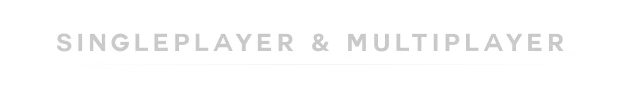Recharge: Bold white text reads "SINGLEPLAYER & MULTIPLAYER" with a line underneath.