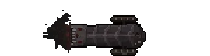 Red Rogue Sea: Top-down view of a dark pirate ship with red accents and a skull design.