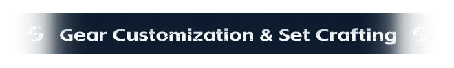 Reincarnation Insurance Program: Dark banner with "Gear Customization & Set Crafting" in bold white text.