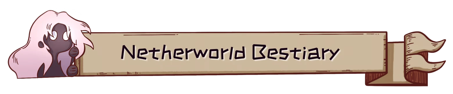 Remnants of Sin: Banner with "Netherworld Bestiary" text, features a shadowy figure with pink hair.