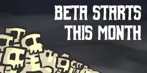 Beta Starts Month – Rhythm Survivors Rhythm Survivors: White block text “BETA STARTS THIS MONTH” on dark background.