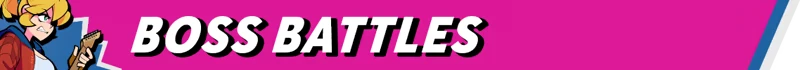 Boss Battles – Rift of the NecroDancer Rift of the NecroDancer: Pink banner with "BOSS BATTLES" text, character holding a guitar.