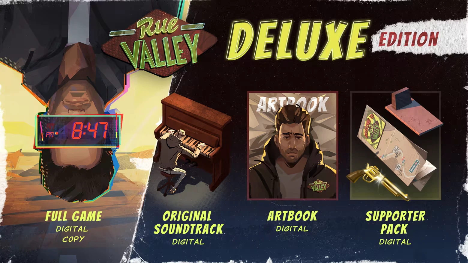 Rue Valley: Deluxe edition features artbook, soundtrack, digital game, and supporter pack.