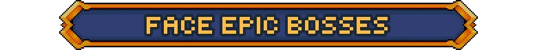 Rune Dice: Pixelated banner with "FACE EPIC BOSSES" in bold yellow text on a blue background.