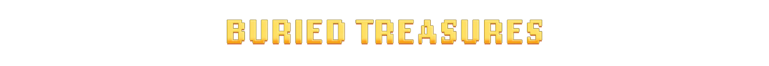 Sandustry: "BURIED TREASURES" in bold, pixelated orange letters with a black outline.