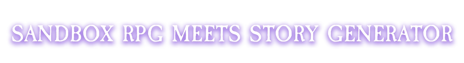Sea Of Rifts: White text on a purple background reads "SANDBOX RPG MEETS STORY GENERATOR."