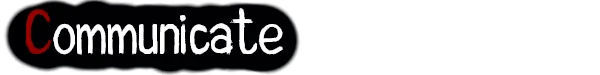 Separated: The word "Communicate" in white with a red "C" on a black background.