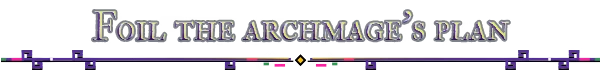 Shadows of Chroma Tower: "Foil the Archmage's Plan" text in ornate, glowing purple font.