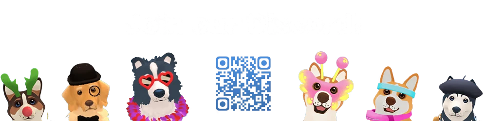 Sheepherds!: Cartoon dogs in costumes below "Join our Discord!" text and a QR code.