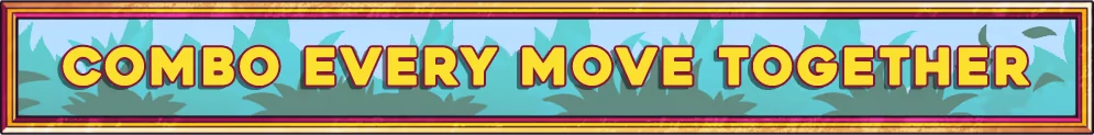 Combo Banner – Signy & Mino: Against All Gods Signy & Mino: Banner text “COMBO EVERY MOVE TOGETHER” in bold yellow letters.