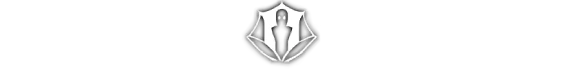 Sincognito: White shield emblem with a black figure and glowing eyes on a black background.