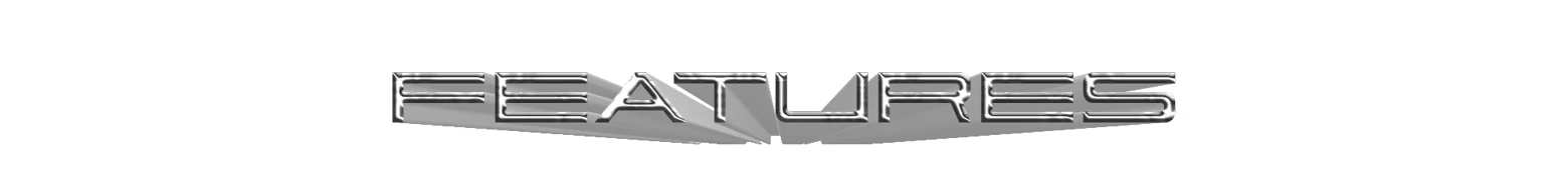 Feature Title – Skelecool: Remnants Skelecool: Metallic 3D word “FEATURES” centered on a black background.