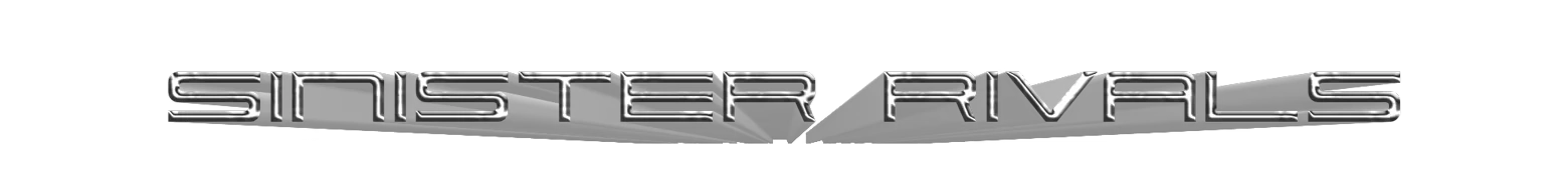 Sinister Rivals Logo – Skelecool: Remnants Skelecool: Chrome 3D text reading “SINISTER RIVALS” on a black background.