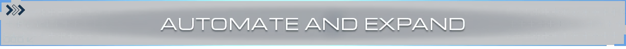 Automate Expand Banner – SpaceCraft SpaceCraft: Banner with white text “AUTOMATE AND EXPAND” on dark blue grid background.