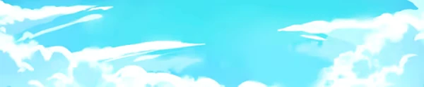 Cloudy Sky – Spellbrew Express Spellbrew Express: Bright blue sky with fluffy white clouds scattered across the scene.
