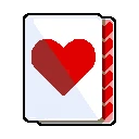 SpinBound: Pixel art card with red heart icon and red-striped right border.