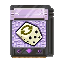 SpinBound: Pixel-art card with a die showing green refresh arrows on a purple panel.