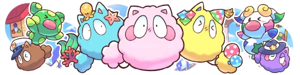 Spoofs Playland: Colorful, round characters with hats and accessories in a playful scene.