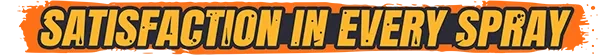 Spray Paint Simulator: Bold yellow text "SATISFACTION IN EVERY SPRAY" on an orange splatter background.